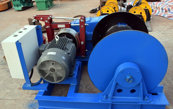 electric winch with control panel