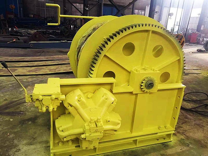 mooring winch with hydraulic power unit